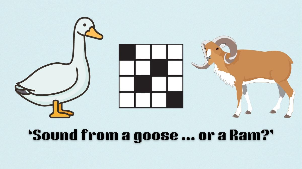 nyt mini crossword sound from a goose or ram clue art