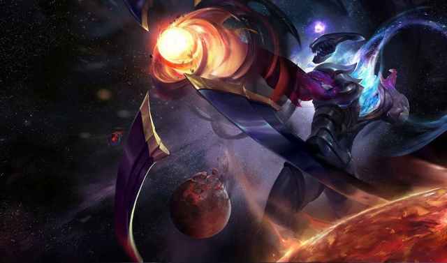 Dark Star Varus projecting a cosmic missile.