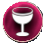 A red symbol with a white wine glass in the middle.