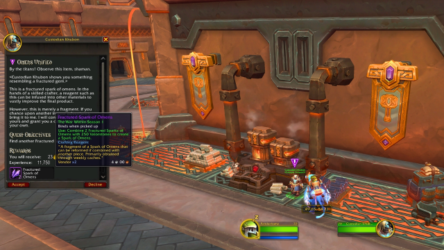 A player accepting the omens unified quest in wow the war within