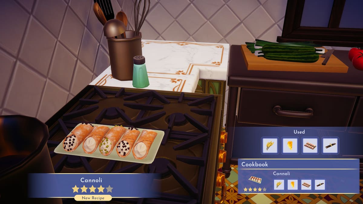 Cómo hacer cannoli en Disney Dreamlight Valley