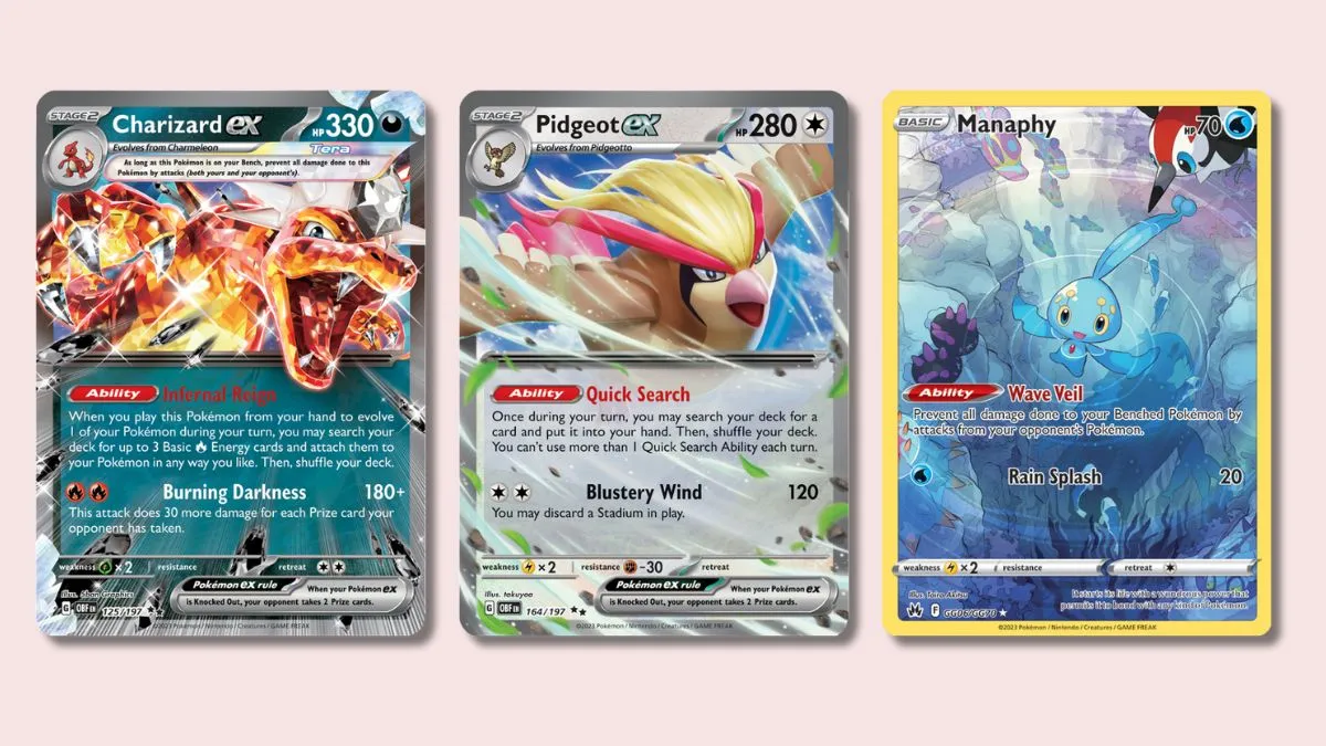 Las mejores construcciones de mazos del ex juego de cartas coleccionables Pokémon de Charizard Pidgeot