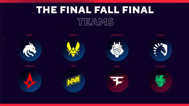 The eight teams attending the BLAST Premier: Fall Finals, listed.