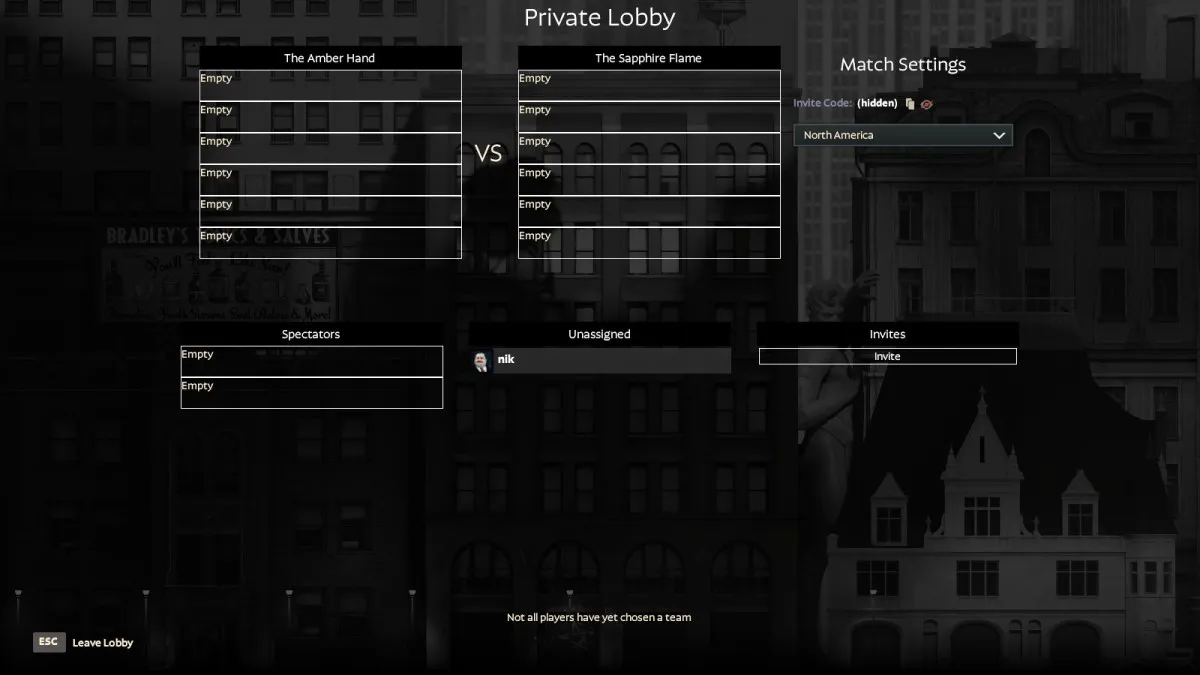 Private Lobby in Deadlock