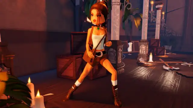 Lara Croft in Dress to Impress.