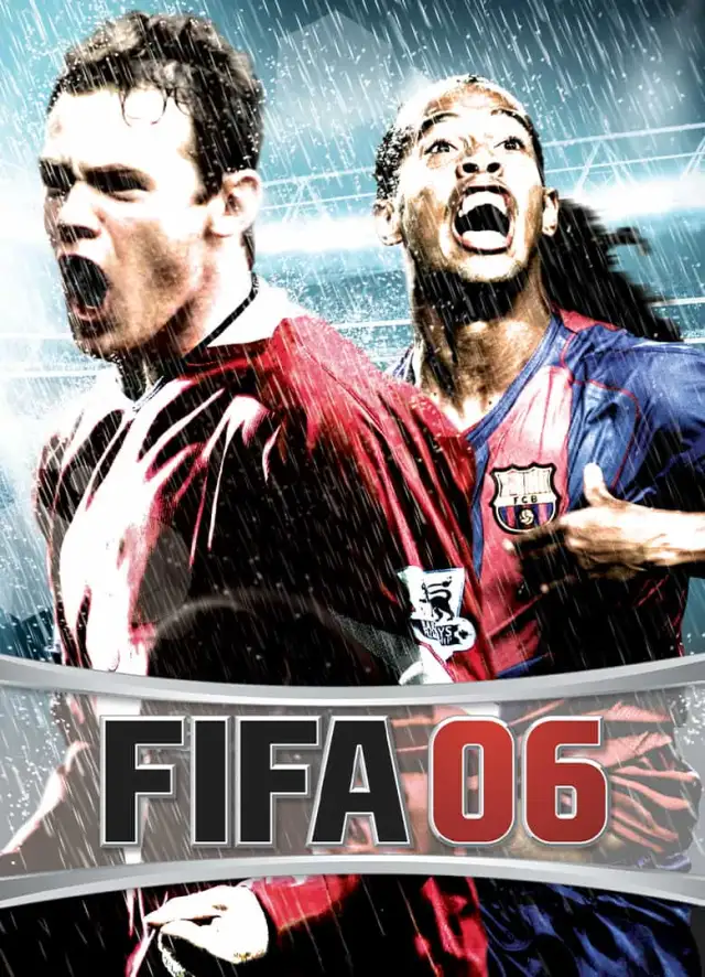 Wayne Rooney and Ronaldinho on the cover of FIFA 06