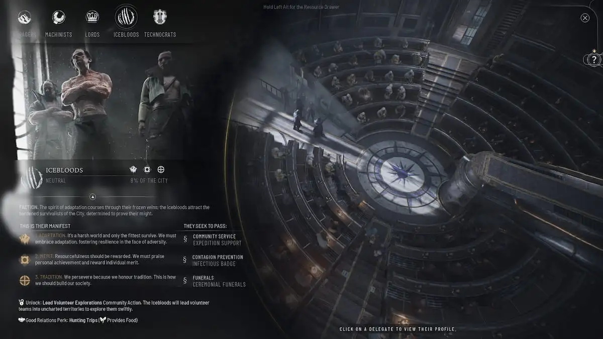 Todas las facciones y comunidades en Frostpunk 2, explicadas