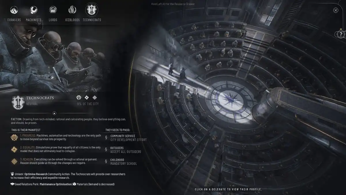 Todas las facciones y comunidades en Frostpunk 2, explicadas