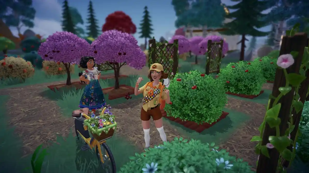 How to harvest fruit from pink trees in Disney Dreamlight Valley