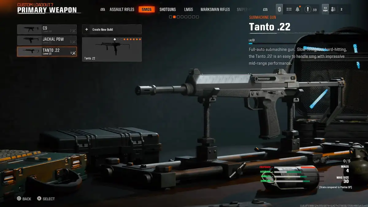 El mejor equipamiento y configuración de clases de Tanto .22 en Black Ops 6