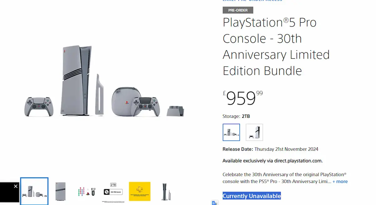 It looks like that incredibly pricy 30th Anniversary PS5 Pro bundle sold out in less than an hour