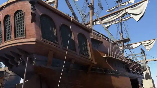 Large pirate ship with white sails in NBA 2K25