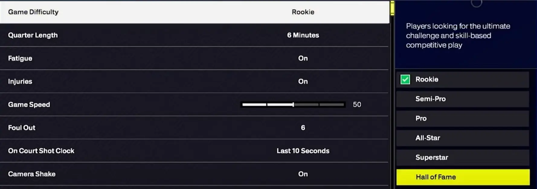 All NBA 2K25 difficulty modes, explained