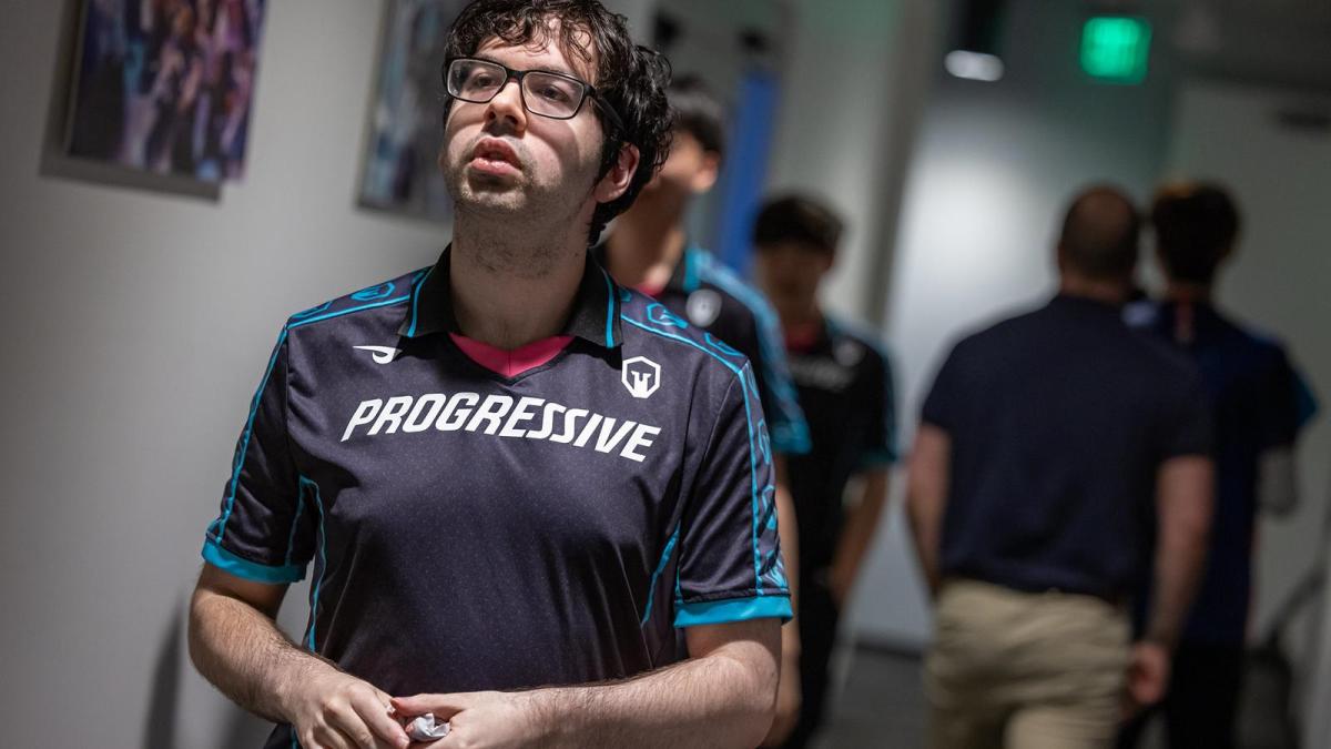 Armao walks down a hallway at the LCS Summer Split at the Riot Games Arena on July 20, 2024 in Los Angeles, California