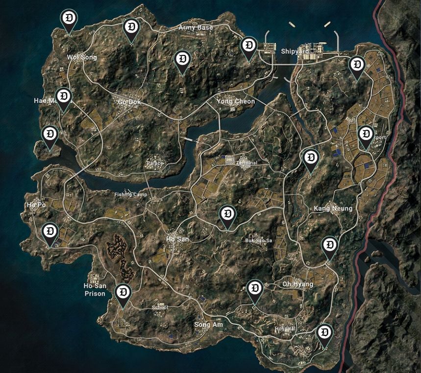 Todas las ubicaciones de PUBG Taego Secret Room y cómo obtener llaves