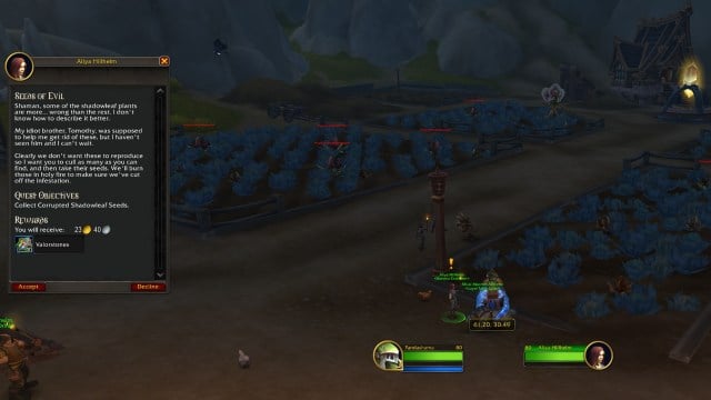 A player accepting the seeds of evil quest in wow the war within