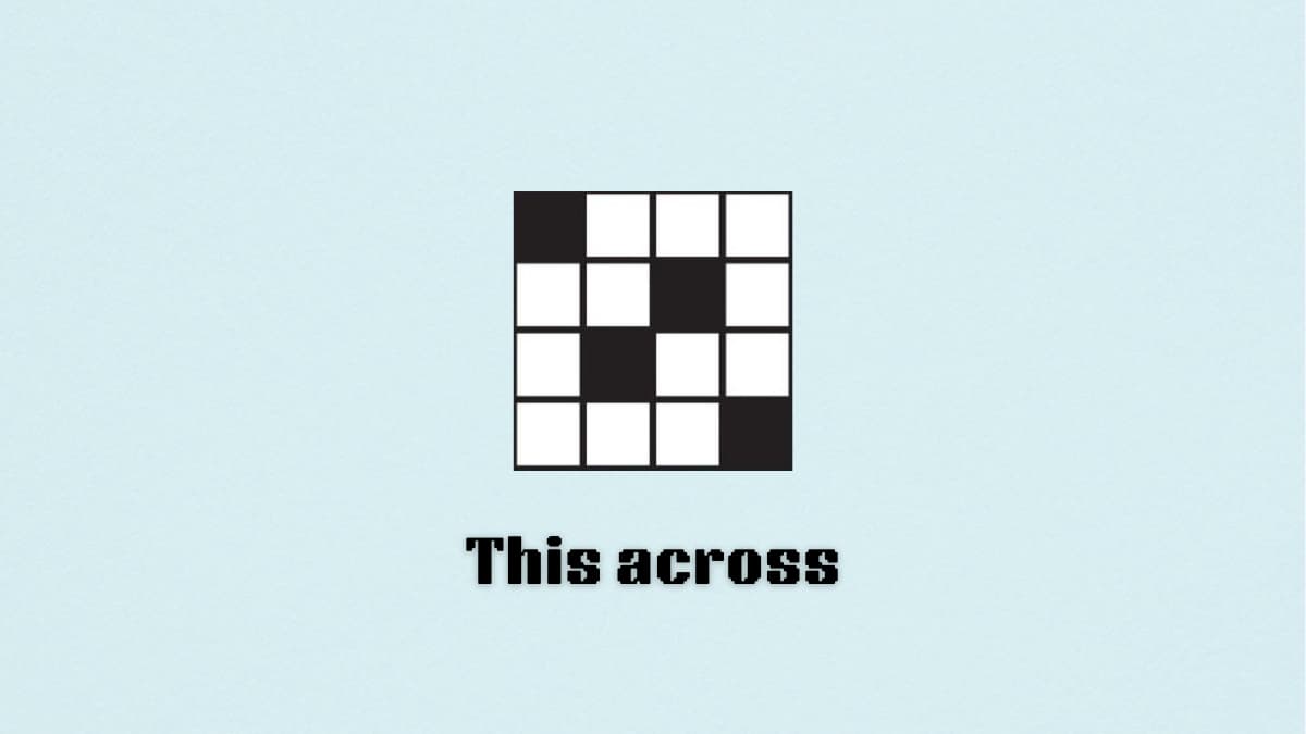 A crossword puzzle with the words "this across"