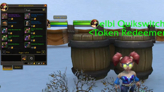 Token vendor in World of Warcraft.