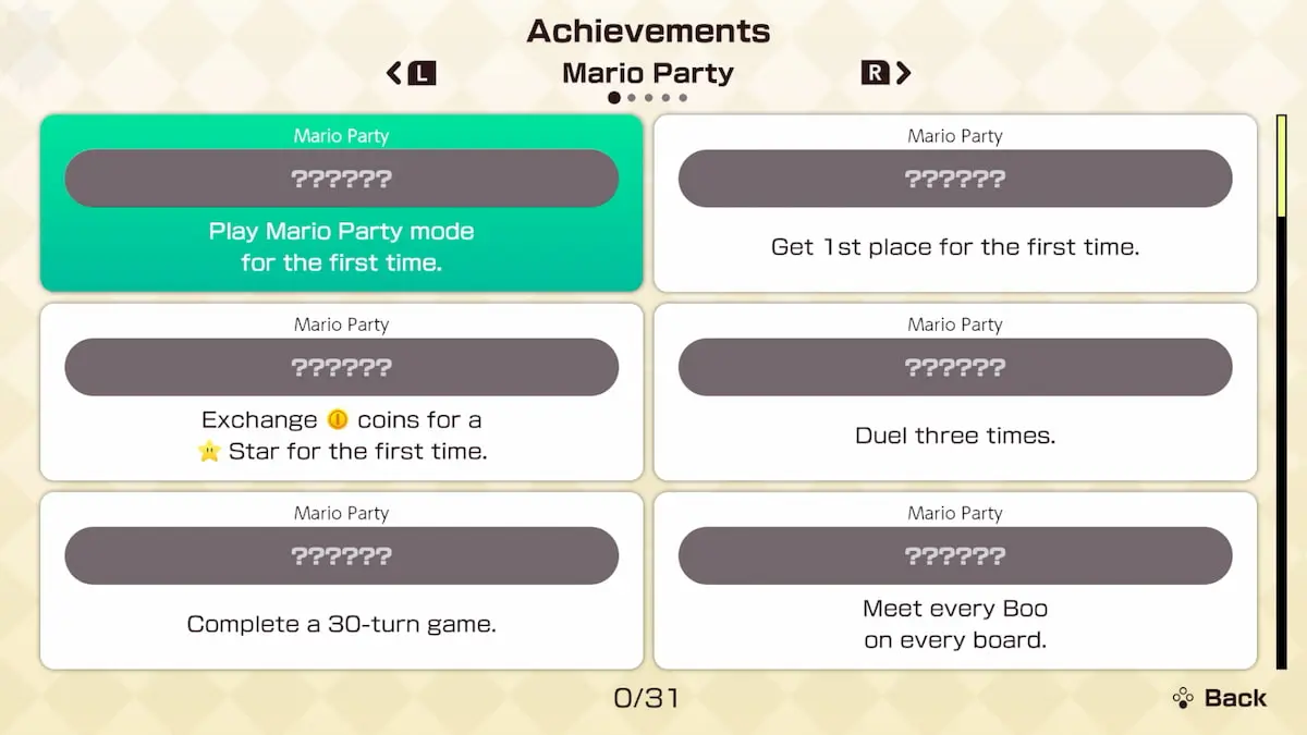 Achievements in Super Mario Party Jamboree