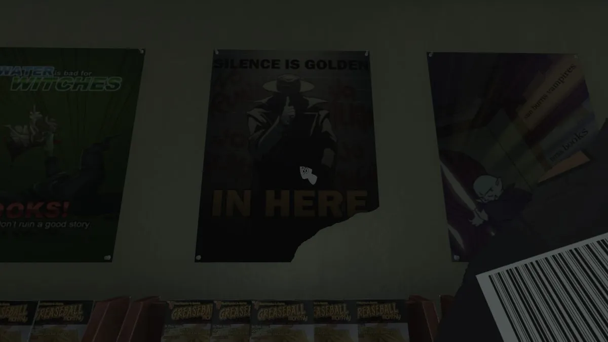 The Silence is Golden poster with a tear in it