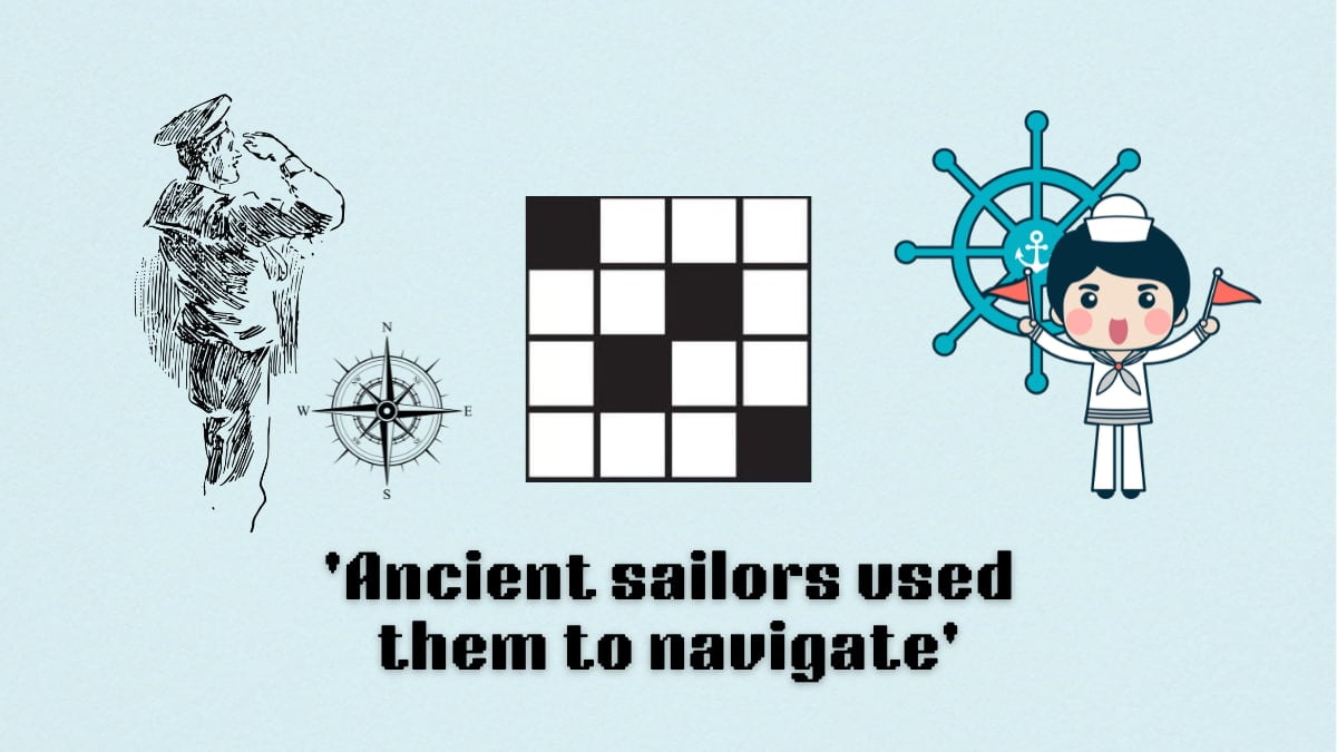 Picture showing the ancient sailors used them to navigate clue cover in NYT Mini Crossword.