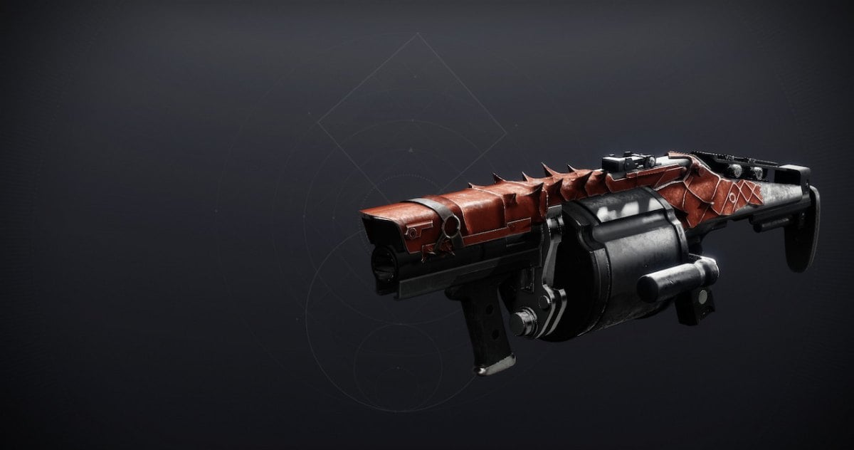 The Scorn-inspired Bitter/Sweet heavy grenade launcher as shown in the Collections tab.