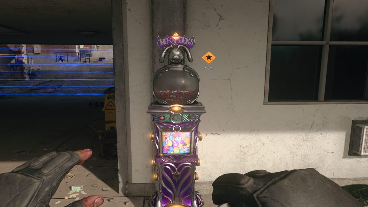 A player stood in front of a Gobblegum machine in Black Ops 6 Zombies.