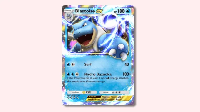 Blastoise ex from Pokémon TCG Pocket.