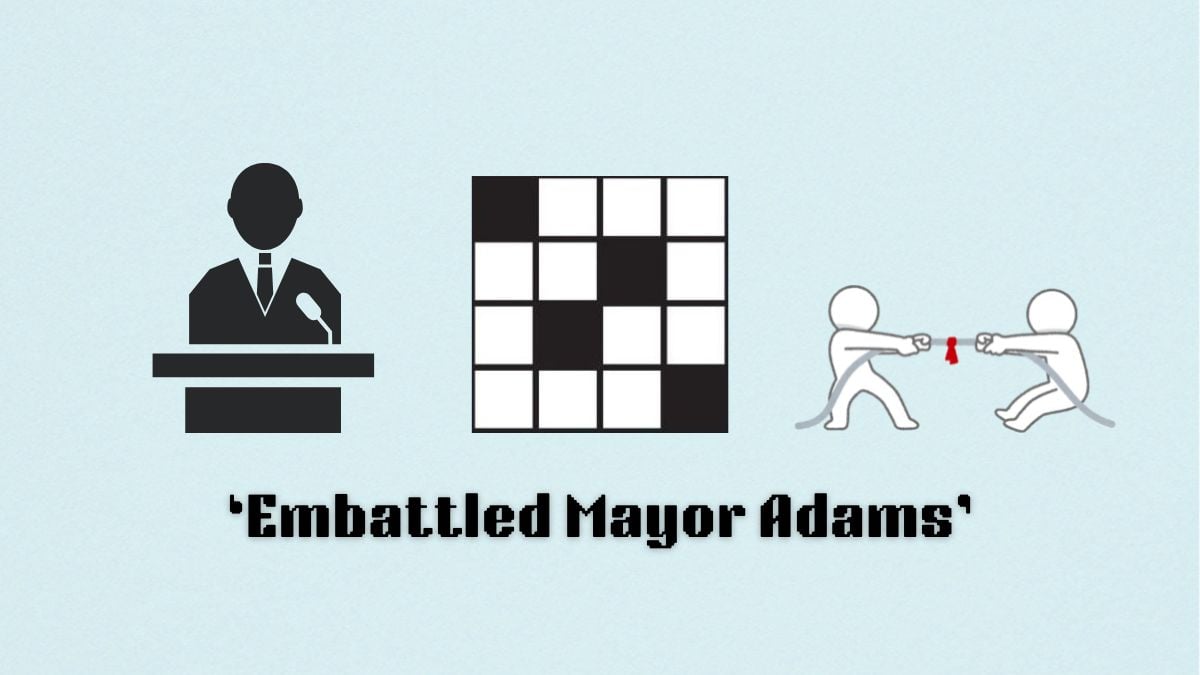 Embattled Mayor Adams NYT Crossword image header