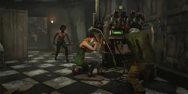 Two survivors on a ten with Claudette in the background