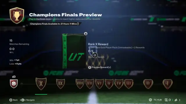 An overview of Champions in EA FC 25 showing the time remaining until the next tournament.