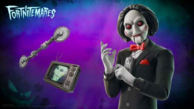 An image showing the Fortnite collaboration with Saw, with Billy the Puppet shown.