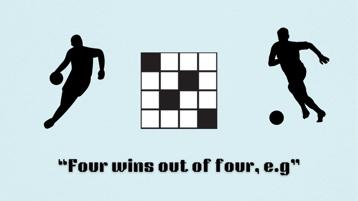 ‘Four wins out of four, e.g.’ NYT Mini Crossword puzzle clue answer and hints