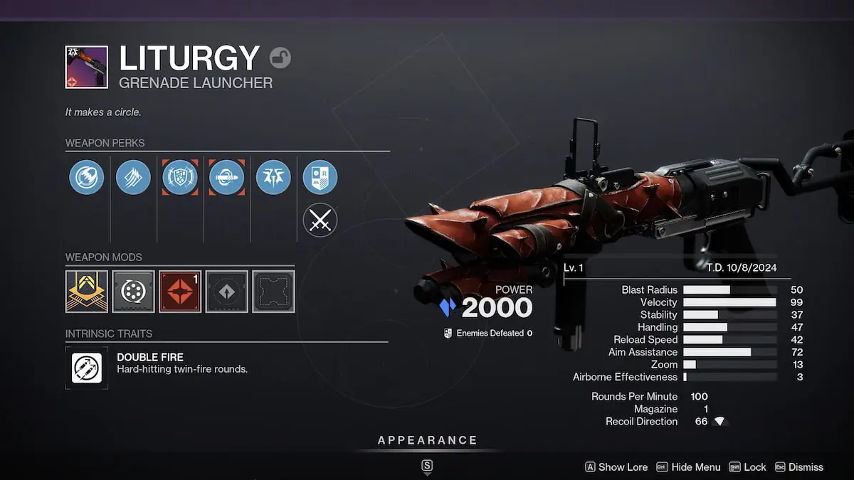 Here is the Liturgy god roll and best perks in Destiny 2