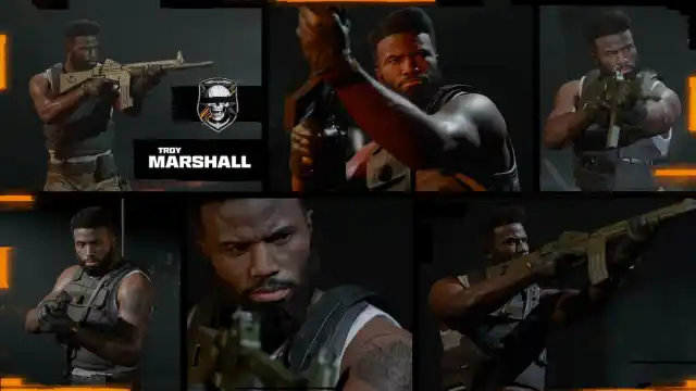 Marshall presentation with his guns in Black Ops 6.