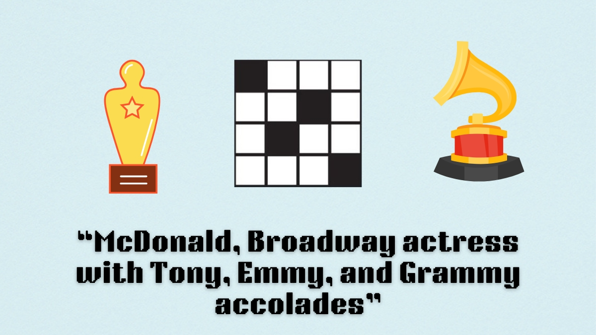 ‘McDonald, Broadway actress with Tony, Emmy, and Grammy accolades’ NYT Mini Crossword clue answer and hints