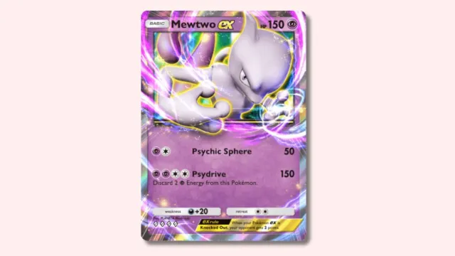 Mewtwo ex from Pokémon TCG Pocket.