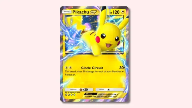 Pikachu ex from Pokémon TCG Pocket.