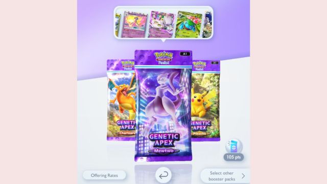 Pokemon TCG Pocket Booster Pack screen screenshot.