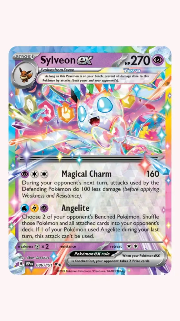 Sylveon ex Pokémon card.