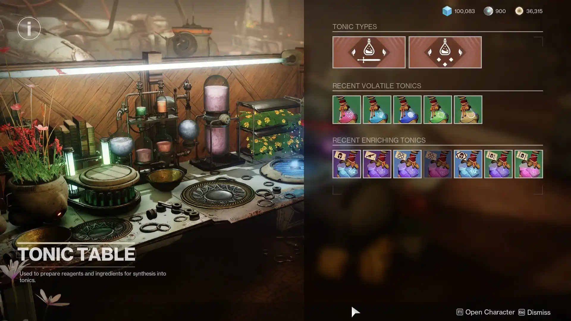 Destiny 2 – All Tonics and Recipes in Episode Revenant