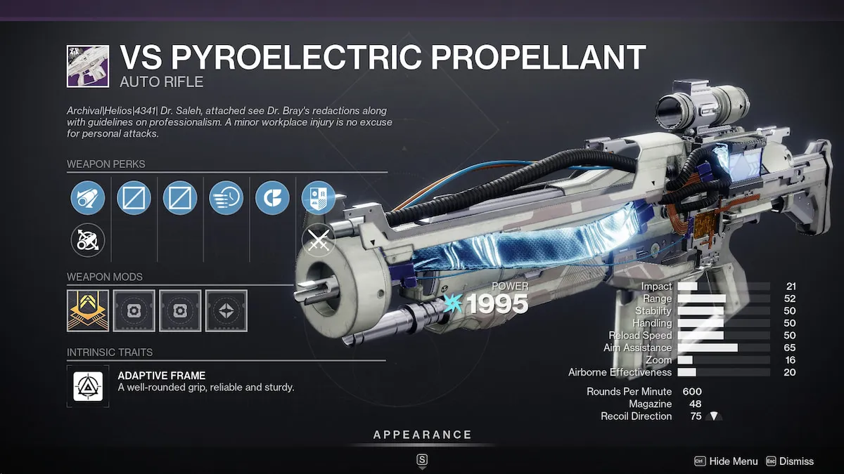 Here is the Vesper’s Host loot table in Destiny 2