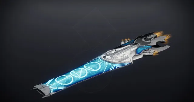 The Xurfboard Skimmer as seen in Collections in Destiny 2. It has light blue accents and Nine symbols to play off the aesthetic.