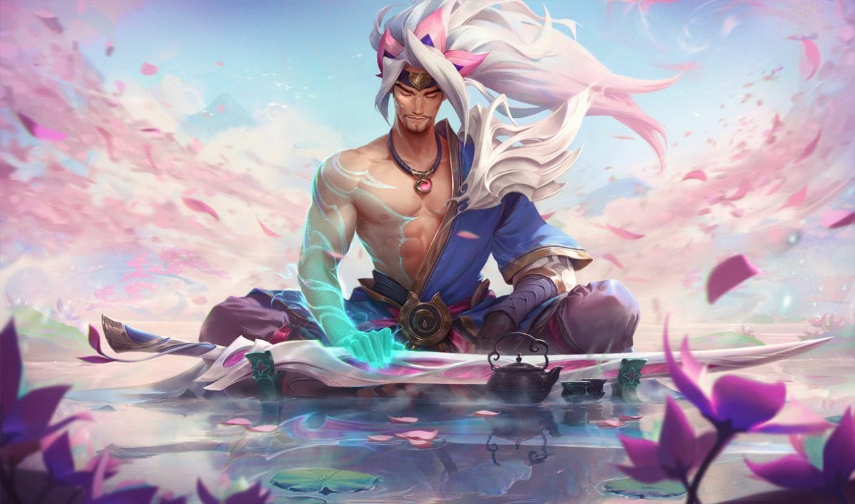 Yasuo holding his sword and meditating