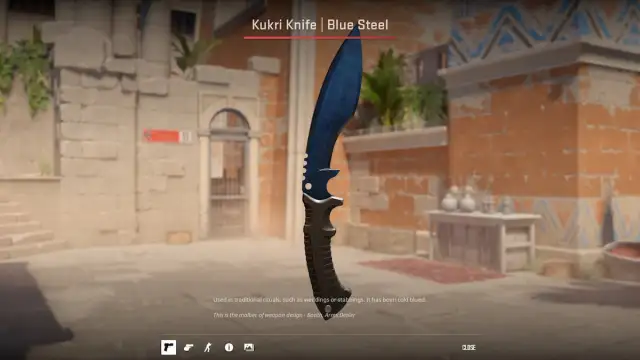 CS2 Kukri Knife Blue Steel skin preview