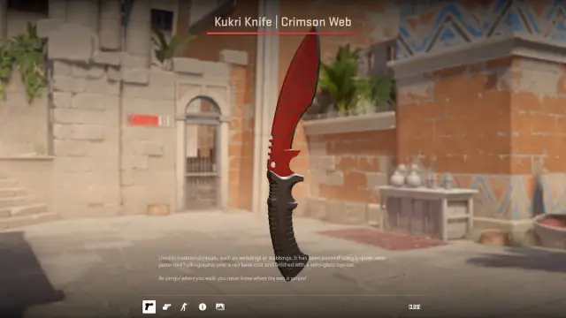 CS2 Kukri Knife Crimson Web skin preview