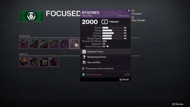 Gambit focused decoding in Destiny 2