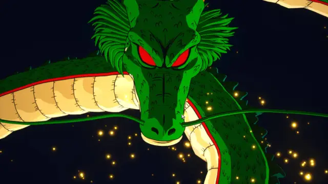 Dragon Ball Sparking Zero Dragon Balls: a green Chinese dragon with red eyes and green whiskers.