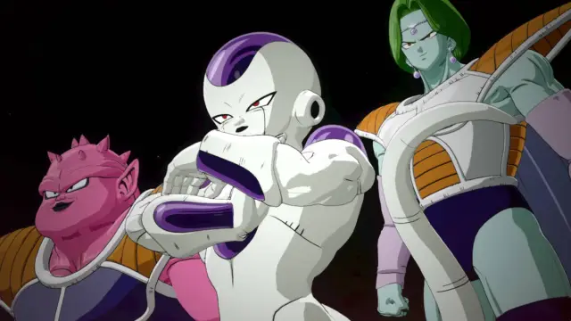 Dragon Ball Sparking Zero Frieza branching paths: Frieza is flanked by Dodoria and Zarbon in the Tournament of Power.