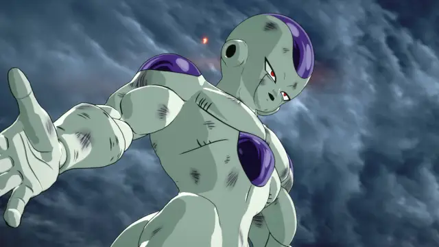 Dragon Ball Sparking Zero Goku branching paths: Frieza is posing amidst the clouds on Earth in his fourth form.